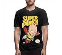 One Punch Man T Shirt Men's Classic Short Sleeves Soft Tee Shirts Tops Black S