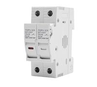 One set 1P 2P DC Fuse Holder 10 * 38mm High Voltage Solar PV 1100V TOMZN TOPV-30 Base Photovoltaic System Protection Protector gpV(20A,2P With LED)