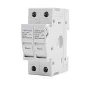 One set 1P 2P DC Fuse Holder 10 * 38mm High Voltage Solar PV 1100V TOPV-30 Base Photovoltaic System Protection Protector gpV(15A,2P With LED)