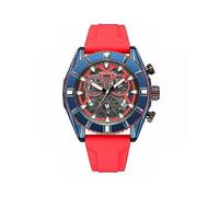 (ONE SIZE, adult) Chronograph Quartz Watch For Men Fashion High Quality Red Silicone ...