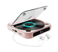 (one size, pink) Bluetooth Desktop Player with Sound Speakers, Music Player for Home with Headphone,Rechargable Personal Players for Car
