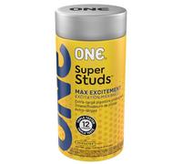 ONE® Super Studs - Lot de 12 préservatifs extra larges pour intensifier le plaisir pour une stimulation améliorée | Végétalien, sans OGM, latex de caoutchouc naturel