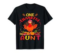 One Thankful Aunt Turkey Fall Autumn Thanksgiving T-Shirt