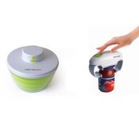 ONE TOUCH Kit de Cuisine Sans Effort - Pack de 2 : Ouvre-Boîte Automatique (KC12) + Essoreuse à Salade Automatique (KC128)