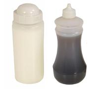 One Traditional White Fish and Chip shop Salt Shaker (500mls) and One Vinegar Bottle (375mls) by Sunnex