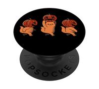One Two Three Cute Kittens Pumpkin Halloween Spooky Vintage PopSockets PopGrip Adhésif