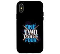 One Two Three Four Drummer Rythm Music Beat Coque pour iPhone X/XS