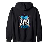 One Two Three Four Drummer Rythm Music Beat Sweat à Capuche