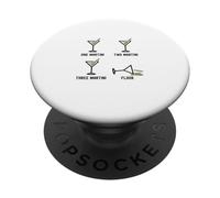 One Two Three Martini Floor Funny Cocktail Happy Hour PopSockets PopGrip Adhésif