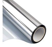 One-Way Privacy Window Film, Static Cling Reflective Mirror Tint, Non-Adhesive UV and Heat Blocking Window Cover for Home Offices Glass Doors Bedroom Window and Sunlight Control