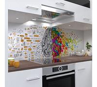 One-Wheel Autocollant mural pour crédence de cuisine - 60 x 60 cm - En PVC rigide - Motif : Thoughts