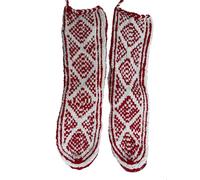 One World is Enough Chaussons chaussettes afghanes authentiques - Couleurs chaudes - Tricotées à la main en Afghanistan - Commerce équitable (système de taille de chaussures britannique, adulte, homme