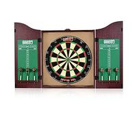 ONE80 Centre de jeu de fléchettes tout-en-un avec sisal auto-cicatrisant, cible double face, armoire multifonctionnelle, 6 fléchettes à pointe en acier et kit de montage inclus (Vapro Bristle Board Cabinet Rouge)