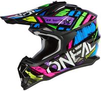 O'Neal Casque croisé 2SRS Glitch S23 M Noir/Bleu/Vert/Mauve/Fuchsia