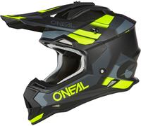 Oneal 2Series Spyde V23 Casque de motocross, noir/gris/jaune, Taille L (59/60)