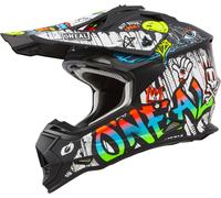 ONeal 2SRS Rancid, casque à croix S Mat Noir/Blanc/Rouge/Bleu Mat Noir/Blanc/Rouge/Bleu