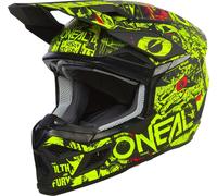 Oneal 3SRS Attack Casque de motocross pour enfants, noir-jaune, taille M pour des gamins