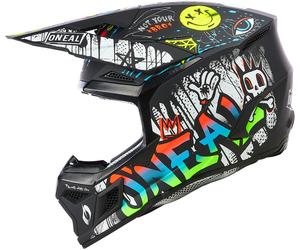 ONeal 3SRS Rancid, casque cross kids L Mat Noir/Blanc/Rouge/Bleu Mat Noir/Blanc/Rouge/Bleu