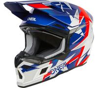 Oneal 3SRS Ride Casque de motocross, blanc-rouge-bleu, taille XL pour homme