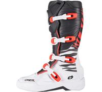 Oneal 3SRS Zebra Bottes de motocross, Noir/Blanc/Rouge, Taille 40