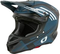 Oneal 5SRS Polyacrylite Spike Casque de motocross, Blanc mat/bleu, Taille 2XL