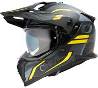 Oneal A-SRS Spike Casque de motocross, noir-gris-jaune, taille M pour homme