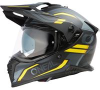 Oneal A-SRS Spike Casque de motocross, noir-gris-jaune, taille L pour homme