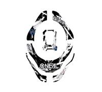O'NEAL Adhésif de protection Motocross Enduro Adhésif TRON Neckbrace, 50% PET, 50% fibre végétale Adhésif TRON Design Shocker Noir Blanc Taille unique