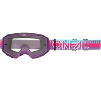 Oneal B-10 STRIPED Clear Lunettes de motocross, rose
