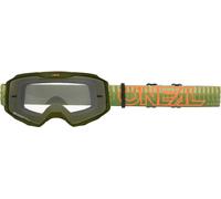Oneal B-10 STRIPED Clear Lunettes de motocross, Vert/Orange