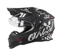 O'NEAL | Casque de Moto | Enduro Motorcycle | Ouvertures de Ventilation pour Un débit d'air et Un Refroidissement Maximum, Coque en ABS | Sierra Helmet Torment V.23 | Adulte | Noir Blanc | L
