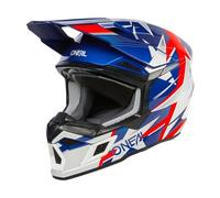 O'NEAL Casque de Motocross 3SRS Ride, Bleu Blanc Rouge, L, 0625-11
