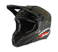 O'NEAL | Casque de Motocross | Enduro | 2 Coques externes & 2 EPS pour Une sécurité Accrue, Coque ABS, Protection du Nez en Caoutchouc | 5SRS Polyacrylite Helmet Warhawk V.22 | Adulte | Noir Vert | M