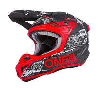 O'NEAL | Casque de motocross | MX Enduro | 2 coques externes & 2 EPS pour une sécurité accrue, coque ABS, protection du nez en caoutchouc | 5SRS Polyacrylite Helmet HR V.22 | Adulte | Noir Rouge | XL