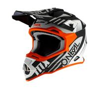 O'NEAL | Casque Motocross | MX Enduro | Coque ABS, certifié ECE 22.05., Ouvertures pour Une Ventilation et Un Refroidissement optimaux | 2SRS Casque Spyde 2.0 | Adulte | Noir/Blanc/Orange | Taille XS