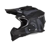 O'NEAL | Casque Motocross | MX Enduro | Coque en ABS, certifié ECE 22.05, Ouvertures d'aération pour Une Ventilation et Un Refroidissement optimaux | 2SRS Casque Slick | Adulte | Noir/Gris | Taille L