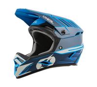 O'NEAL | Casque VTT | VTT de descente | Norme de sécurité EN1078, ouvertures de ventilation pour le refroidissement, coque extérieure ABS | Backflip Helmet Eclipse V.24 | Adulte | Bleu Gris | Taille XS
