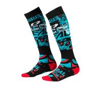 O'NEAL | Chaussettes de VTT Motocross | VTT Downhill Freeride | Absorbant la sueur, talon et semelle renforcés | Chaussette Pro MX RIDE | Unisex | Adulte | Noir Bleu | Taille unique