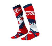 O'NEAL | Chaussettes de VTT Motocross | VTT Downhill Freeride | Absorbant la sueur, talon et semelle renforcés | Chaussettes Pro MX Stars | Unisex | Adulte | Rouge Bleu | Taille unique