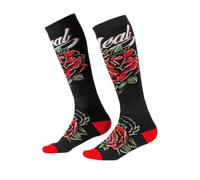 O'NEAL | Chaussettes VTT Motocross | VTT Downhill Freeride | Absorption de la transpiration, talon et semelle renforcés | Chaussettes Pro MX Roses | Unisexe | Adultes | Noir Rouge | Taille unique