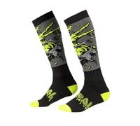 O'NEAL | Chaussettes VTT Motocross | VTT Downhill Freeride | Absorption de la transpiration, talon et semelle renforcés | Chaussettes Pro MX Zombie | Unisexe | Adultes | Noir Vert | Taille unique