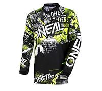 O'NEAL | Chemise Motocross Manches Longues | Kids | MX MTB Mountainbike | Fit for Maximum Range of Motion, Sew-in Elbow Protection | Element Youth Jersey Attack | Black Neon Yellow | Taille M