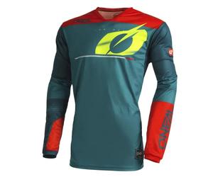 O'NEAL | Chemise Motocross Manches Longues | MX MTB Mountain Bike | Matériaux légers, Trous d'aération découpés au Laser, Coupe Ergonomique | Hardwear Jersey Haze V.22 | Adulte | Bleu Rouge | M