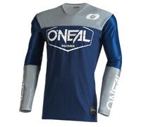 O'NEAL | Chemise Motocross Manches Longues | MX MTB Mountain Bike | Matériel léger, Coupe Ergonomique Slim Fit pour Un Ajustement Parfait | Maillot Mayhem Hexx V.22 | Adulte | Bleu Gris | Taille L