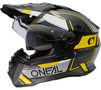 Oneal D-SRS Square Casque de motocross, noir-gris-jaune, taille S pour homme
