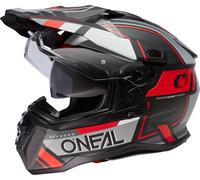 Oneal D-SRS Square Casque de motocross, noir-gris-rouge, taille S pour homme