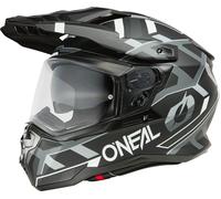 Oneal D-SRS Square V.25 Casque de motocross, noir-gris-blanc, taille M pour homme