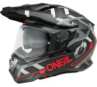 ONeal D-SRS Square S25, casque d aventure S Mat Noir/Rouge/Gris Mat Noir/Rouge/Gris