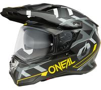 Oneal D-SRS Square V.25 Casque de motocross, noir mat/gris/jaune néon, Taille S