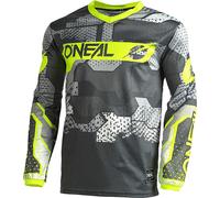 Oneal Element Camo V.22 Maillot de motocross, noir/gris/jaune, Taille S